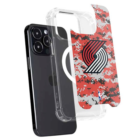 NBA Portland Trail Blazers Digi Camo iPhone 15 Pro Max MagSafe Case