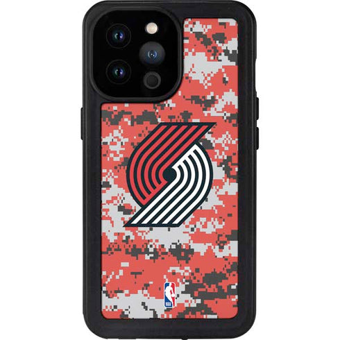 NBA Portland Trail Blazers Digi Camo iPhone 14 Pro Max Waterproof Case