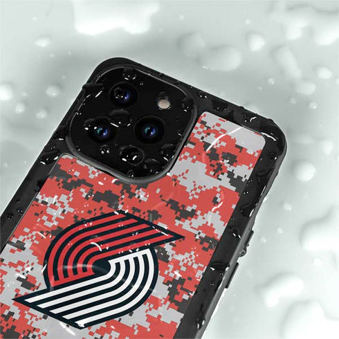 NBA Portland Trail Blazers Digi Camo iPhone 15 Pro Waterproof Case