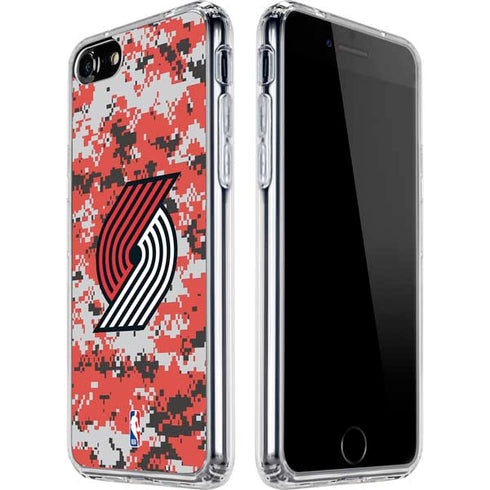 NBA Portland Trail Blazers Digi Camo iPhone SE (2nd & 3rd Gen) Clear Case