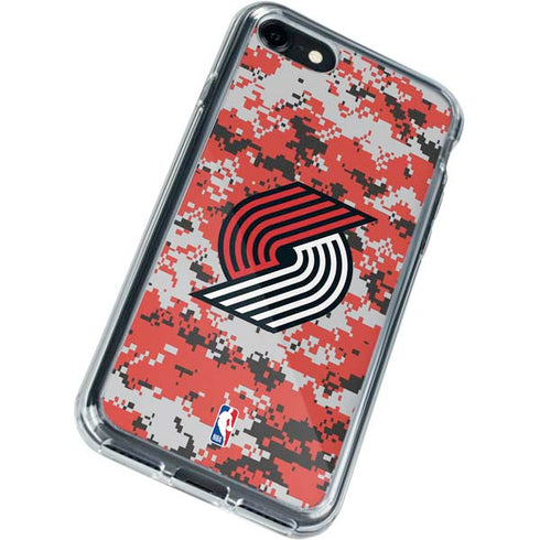 NBA Portland Trail Blazers Digi Camo iPhone SE (2nd & 3rd Gen) Clear Case