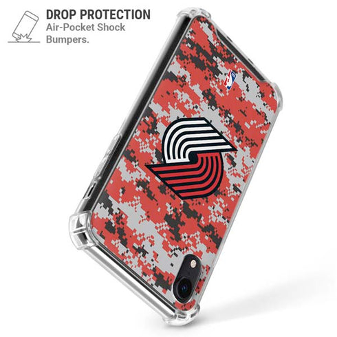 NBA Portland Trail Blazers Digi Camo iPhone XR Clear Case