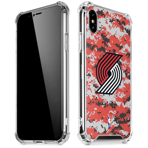 NBA Portland Trail Blazers Digi Camo iPhone XS Max Clear Case