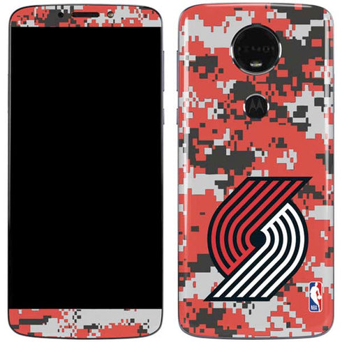 NBA Portland Trail Blazers Digi Camo Moto E5 Plus Skin