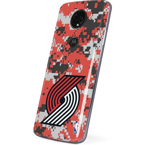 NBA Portland Trail Blazers Digi Camo Moto E5 Plus Skin