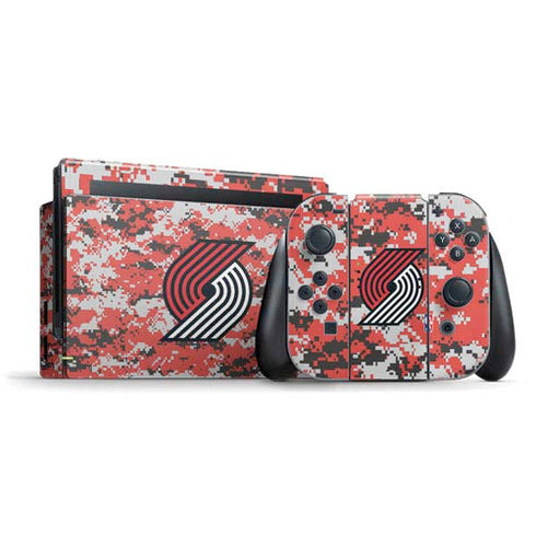 NBA Portland Trail Blazers Digi Camo Nintendo Switch Bundle Skin