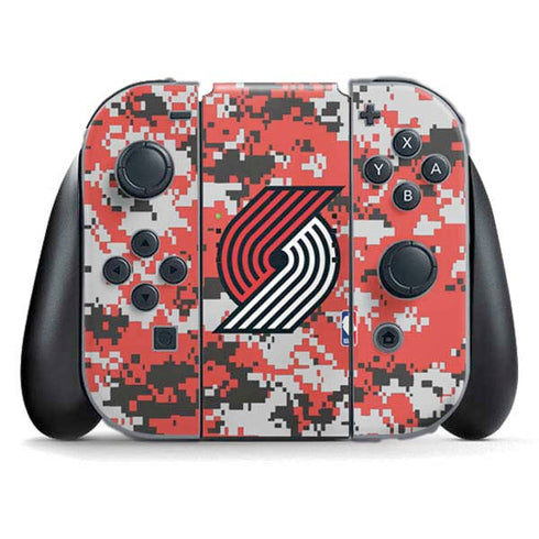 NBA Portland Trail Blazers Digi Camo Nintendo Switch (2017-2021) Joy-Con Controller Skin