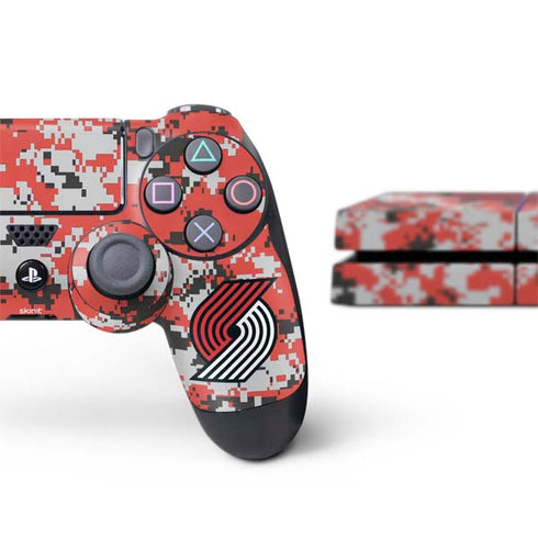 NBA Portland Trail Blazers Digi Camo PS4 Console and Controller Bundle Skin