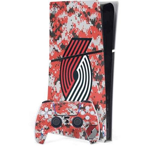 NBA Portland Trail Blazers Digi Camo PS5 Slim Digital Edition Console Skin