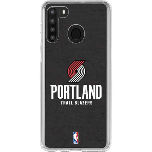 NBA Portland Trail Blazers Distressed Galaxy A21 Clear Case