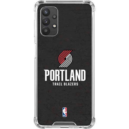 NBA Portland Trail Blazers Distressed Galaxy A32 5G Clear Case