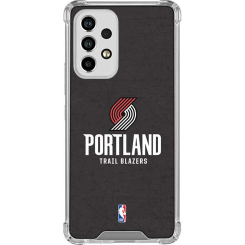 NBA Portland Trail Blazers Distressed Galaxy A53 5G Clear Case