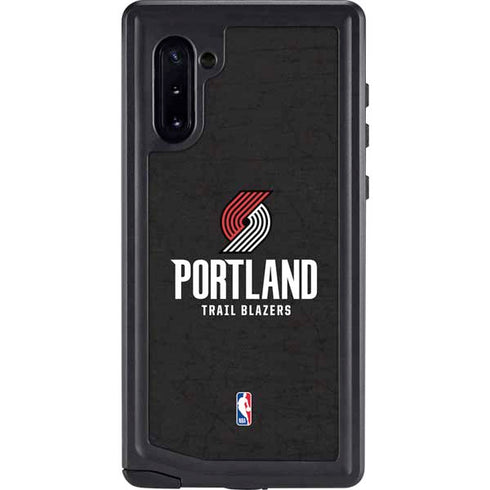 NBA Portland Trail Blazers Distressed Galaxy Note 10 Waterproof Case