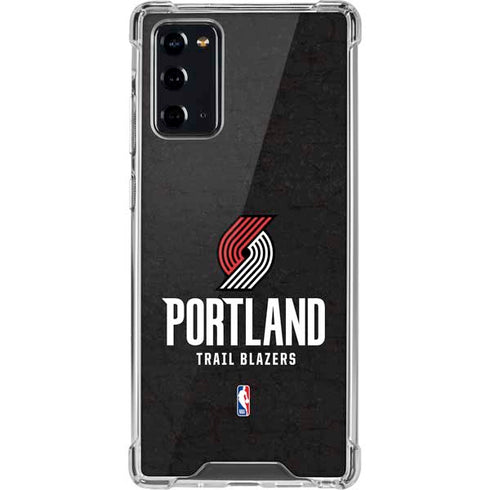 NBA Portland Trail Blazers Distressed Galaxy Note20 5G Clear Case