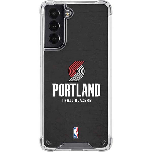 NBA Portland Trail Blazers Distressed Galaxy S21 5G Clear Case