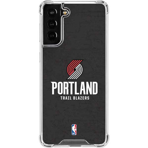 NBA Portland Trail Blazers Distressed Galaxy S21 FE Clear Case