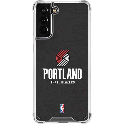 NBA Portland Trail Blazers Distressed Galaxy S21 Plus 5G Clear Case