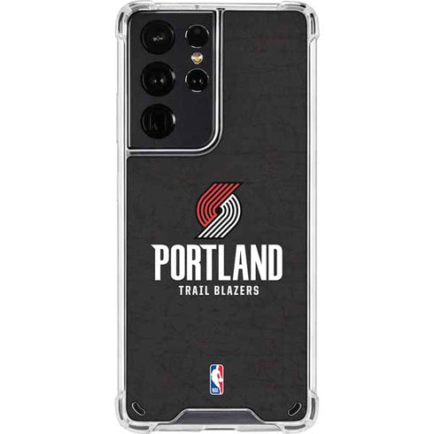NBA Portland Trail Blazers Distressed Galaxy S21 Ultra 5G Clear Case