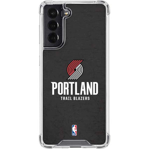 NBA Portland Trail Blazers Distressed Galaxy S22 Clear Case