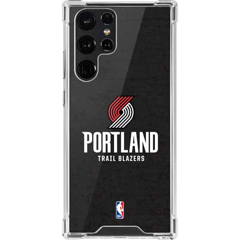 NBA Portland Trail Blazers Distressed Galaxy S22 Ultra Clear Case