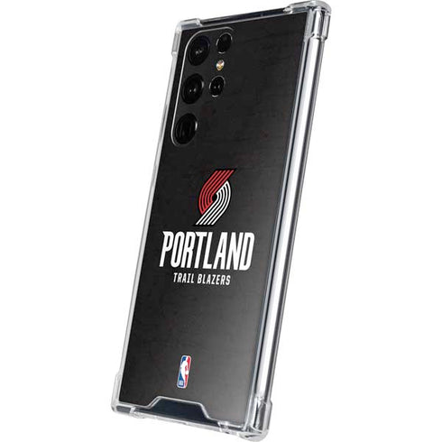 NBA Portland Trail Blazers Distressed Galaxy S22 Ultra Clear Case