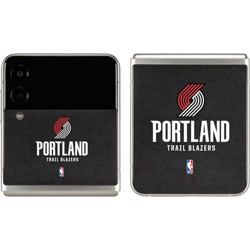NBA Portland Trail Blazers Distressed Galaxy Z Flip3 5G Skin