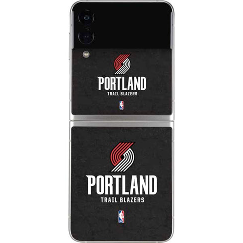 NBA Portland Trail Blazers Distressed Galaxy Z Flip3 5G Skin