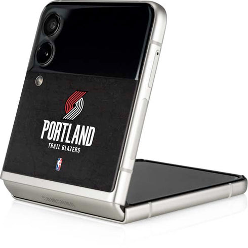 NBA Portland Trail Blazers Distressed Galaxy Z Flip3 5G Skin