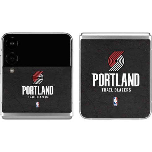 NBA Portland Trail Blazers Distressed Galaxy Z Flip4 5G Skin
