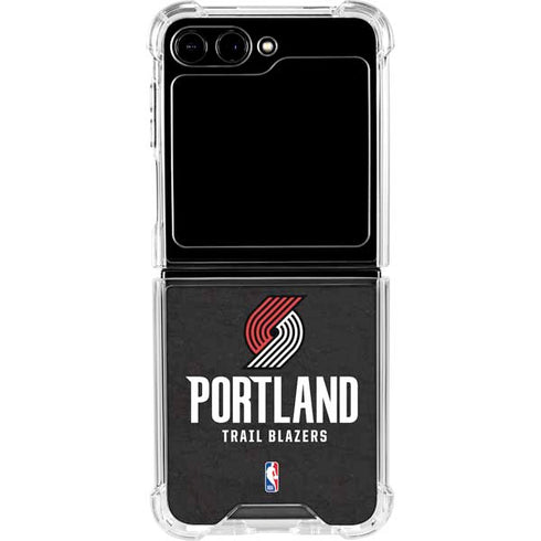 NBA Portland Trail Blazers Distressed Galaxy Z Flip5 5G Clear Case