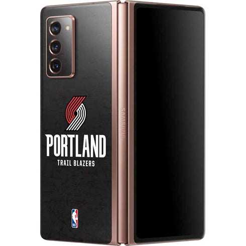 NBA Portland Trail Blazers Distressed Galaxy Z Fold2 5G Skin