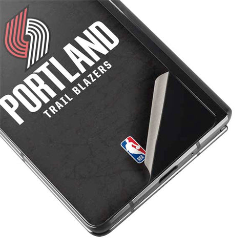 NBA Portland Trail Blazers Distressed Galaxy Z Fold2 5G Skin