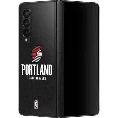 NBA Portland Trail Blazers Distressed Galaxy Z Fold3 5G Skin