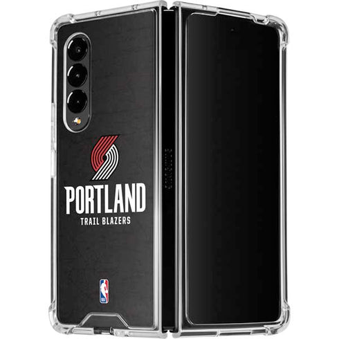 NBA Portland Trail Blazers Distressed Galaxy Z Fold4 5G Clear Case