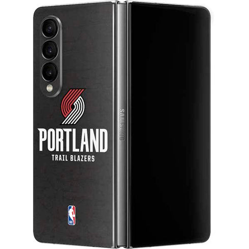 NBA Portland Trail Blazers Distressed Galaxy Z Fold4 5G Skin