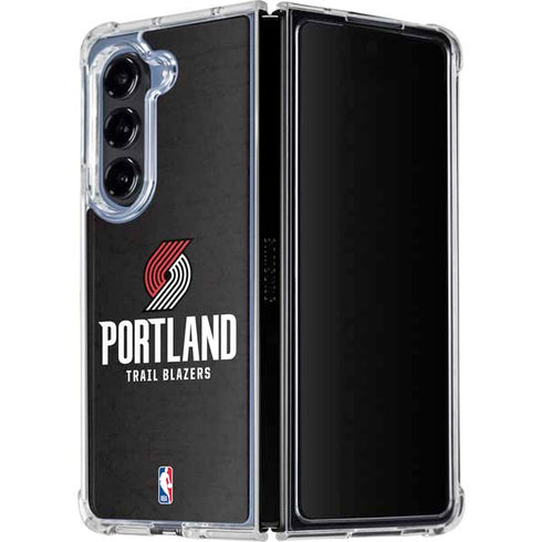 NBA Portland Trail Blazers Distressed Galaxy Z Fold5 5G Clear Case