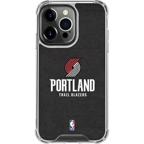 NBA Portland Trail Blazers Distressed iPhone 13 Pro Clear Case