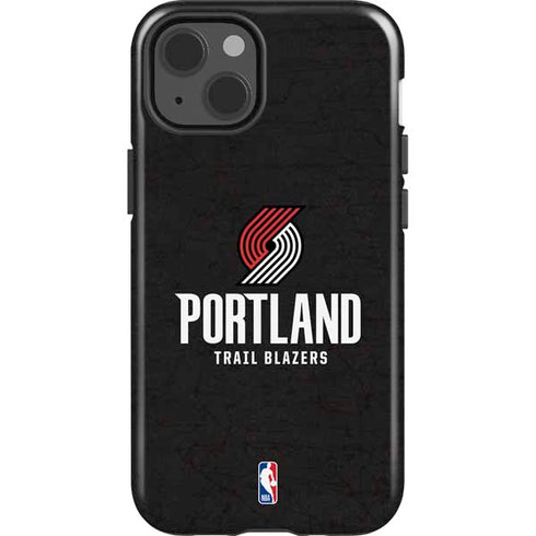 NBA Portland Trail Blazers Distressed iPhone 15 Impact Case