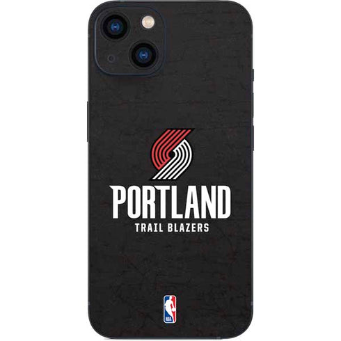 NBA Portland Trail Blazers Distressed iPhone 15 Plus Skin