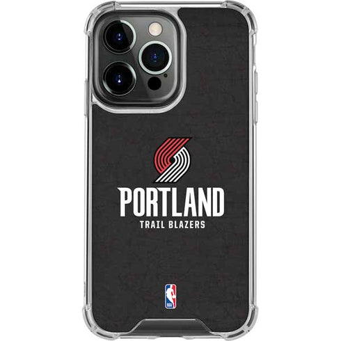 NBA Portland Trail Blazers Distressed iPhone 15 Pro Clear Case
