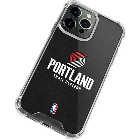 NBA Portland Trail Blazers Distressed iPhone 15 Pro Clear Case