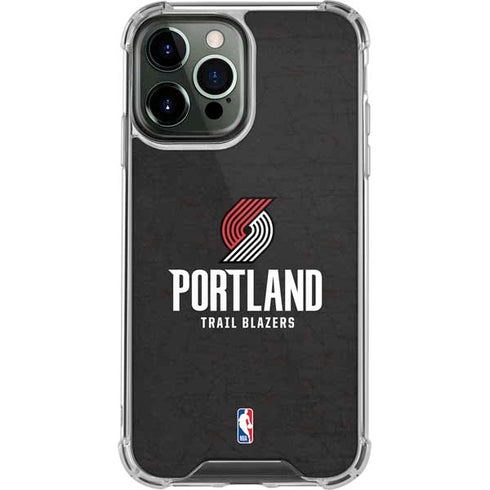 NBA Portland Trail Blazers Distressed iPhone 14 Pro Max Clear Case