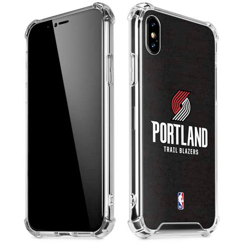 NBA Portland Trail Blazers Distressed iPhone XS Max Clear Case