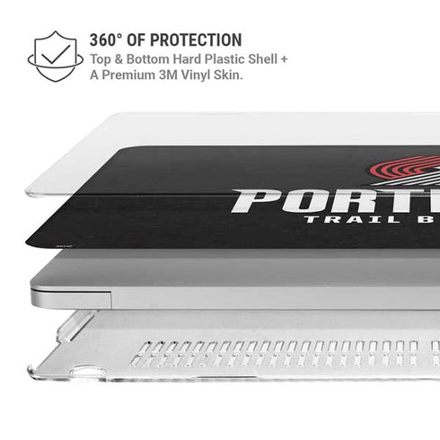 NBA Portland Trail Blazers Distressed MacBook Pro 15in (2016-19) Case plus Skin