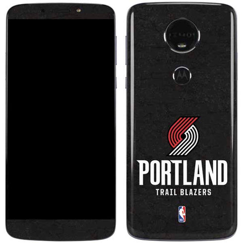 NBA Portland Trail Blazers Distressed Moto E5 Plus Skin
