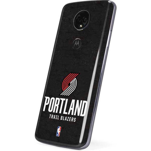 NBA Portland Trail Blazers Distressed Moto E5 Plus Skin