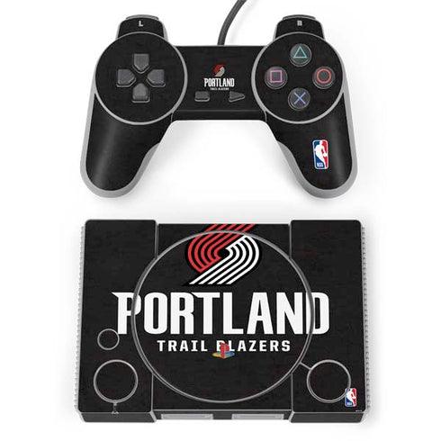 NBA Portland Trail Blazers Distressed PlayStation Classic Bundle Skin