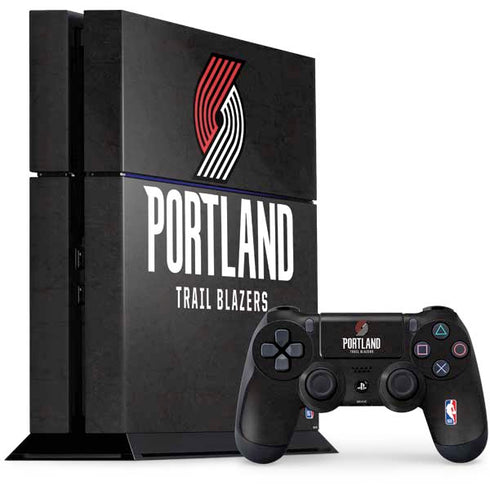 NBA Portland Trail Blazers Distressed PS4 Console and Controller Bundle Skin