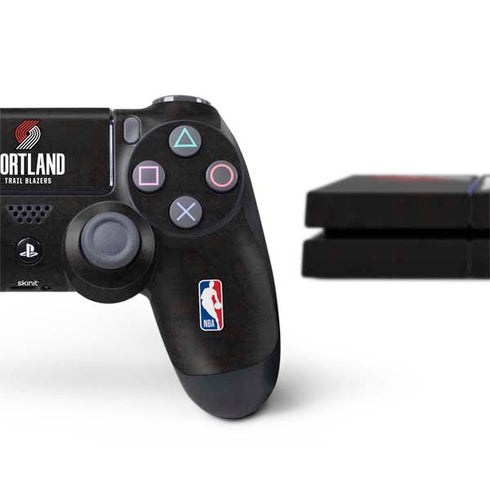 NBA Portland Trail Blazers Distressed PS4 Console and Controller Bundle Skin