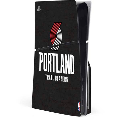 NBA Portland Trail Blazers Distressed PS5 Slim Disk Console Skin